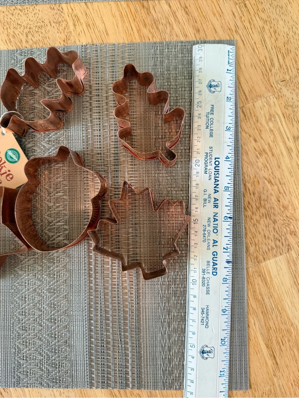 Vintage Wilton Copper Cookie Cutters Set of 5 - Oak, Maple, Acorn, Star